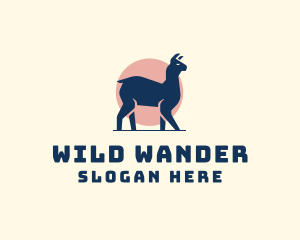 Wild Llama Sunset logo design