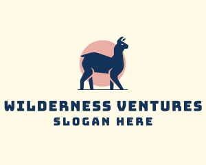 Wild Llama Sunset logo design