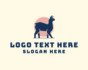 Llama - Wild Llama Sunset logo design