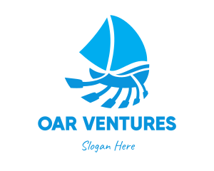 Sail Ship Oars logo design