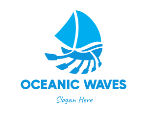 Ship - Sail Ship Oars logo design