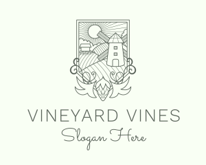 Beer Brewery Vineyard logo design