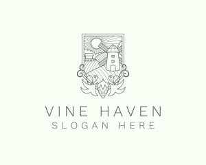 Beer Brewery Vineyard logo design