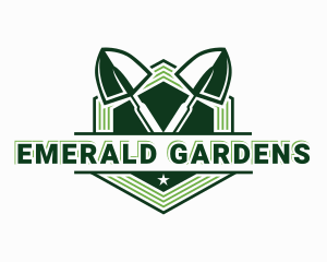 Shovel Gardening Lawn logo design