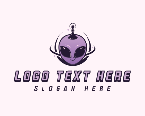 Retro Space Alien logo design