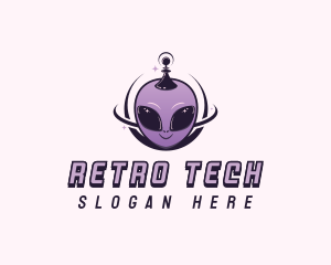 Retro Space Alien logo design