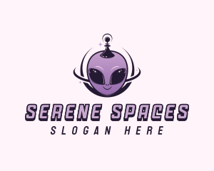 Retro Space Alien logo design