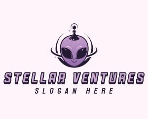 Retro Space Alien logo design