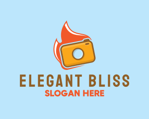 Camera Lens - Flame Photography Studio logo design