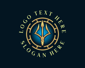 Clan - Poseidon Mythology Trident logo design