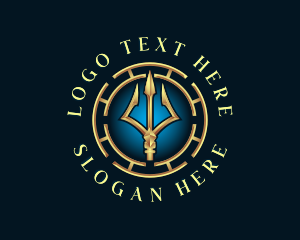 Myth - Poseidon Mythology Trident logo design