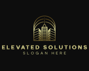 High Rise Building Realty logo design