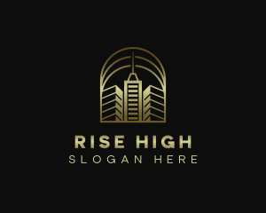 High Rise Building Realty logo design