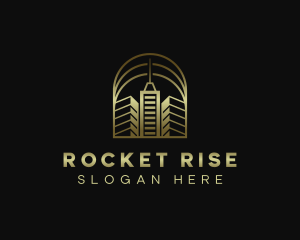 High Rise Building Realty logo design