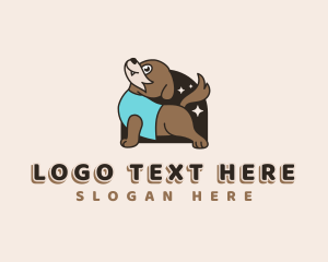 Character - Dog Yoga Stetching logo design
