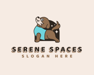 Dog Yoga Stetching logo design