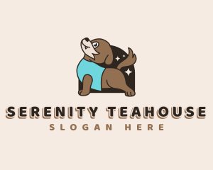 Dog Yoga Stetching logo design