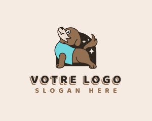 Hound - Dog Yoga Stetching logo design