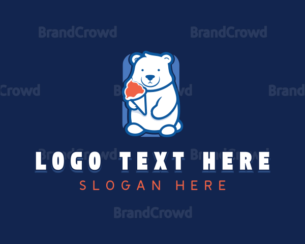 Bear Ice Cream Cone Logo