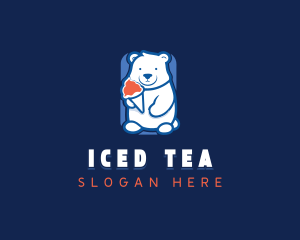 Bear Ice Cream Cone logo design