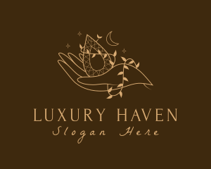 Luxury Hand Gemstone logo design