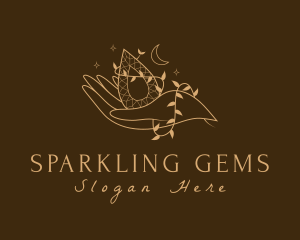 Luxury Hand Gemstone logo design