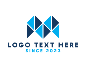 Modern - Blue Polygon M logo design