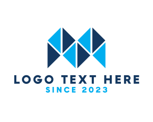 Polygon - Blue Polygon M logo design