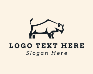 Cattle - Bull Bison Farm logo design