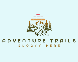 Mountain Sunset Adventure logo design