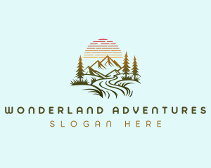 Mountain Sunset Adventure logo design