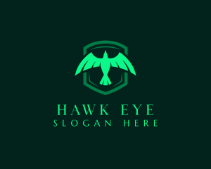 Flying Hawk Shield logo design