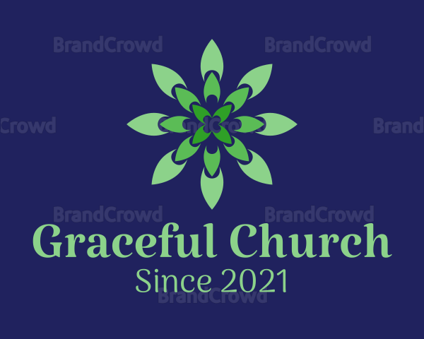 Green Flower Pattern Logo