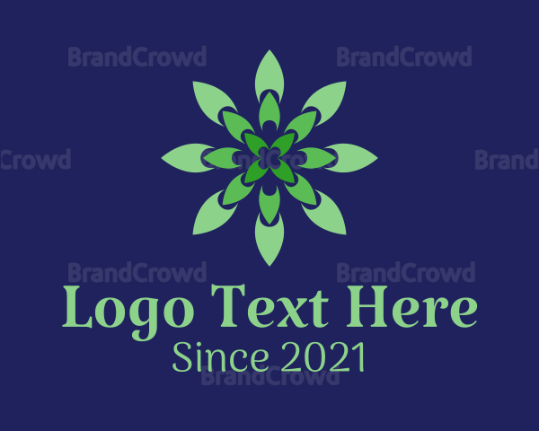 Green Flower Pattern Logo