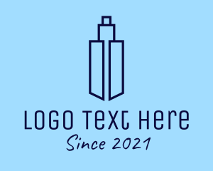 Cityscape - Blue Tower Building logo design