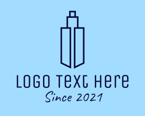 City - Blue Tower Building logo design