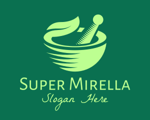 Wellness - Simple Herbal Leaf Bowl logo design