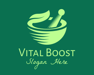 Supplement - Simple Herbal Leaf Bowl logo design