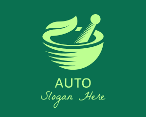 Simple Herbal Leaf Bowl logo design