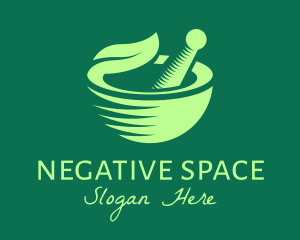 Simple Herbal Leaf Bowl logo design
