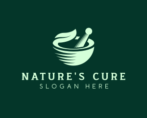 Naturopath - Simple Herbal Leaf Bowl logo design