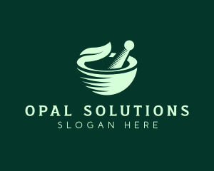 Simple Herbal Leaf Bowl logo design