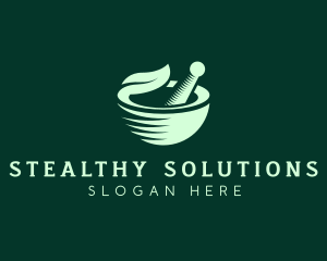 Simple Herbal Leaf Bowl logo design