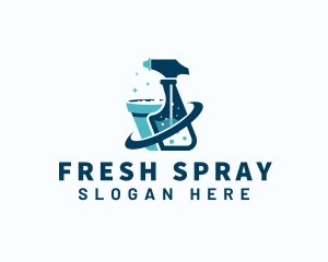 Cleaning Spray Sanitation logo design