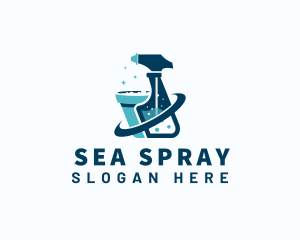 Cleaning Spray Sanitation logo design