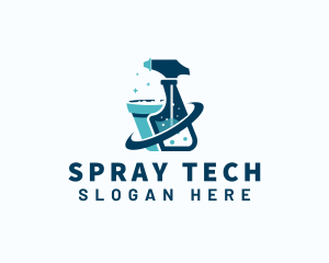 Cleaning Spray Sanitation logo design