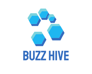 Hive - Blue Hexagon Hive logo design