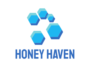 Blue Hexagon Hive logo design