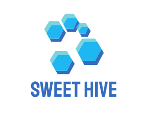 Blue Hexagon Hive logo design