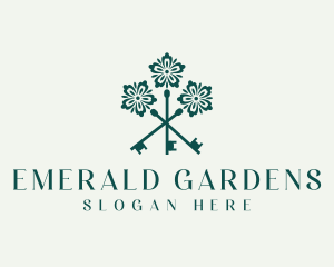 Flower Garden Key logo design